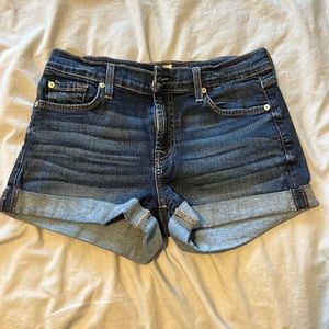 Women’s Seven For All Mankind, Size 25, Dark Wash Denim Shorts